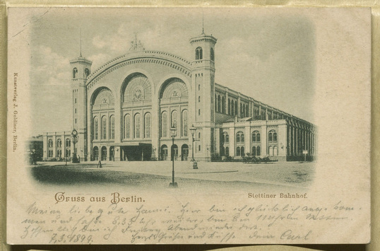 Vorschaubild Berlin: Stettiner Bahnhof. Postkarte Kunstverlag J. Goldiner, Berlin, versendet 1899